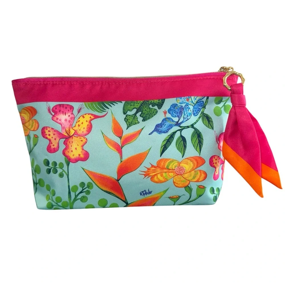 Estee Lauder Tropical Floral Cosmetic Pouch - Picture 2 of 5